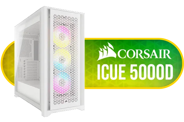 Corsair 5000D RGB Mid-Tower Gaming Case - White