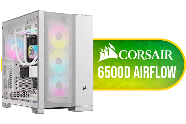 Corsair 6500D AIRFLOW Mid-Tower Dual Chamber PC Case - White