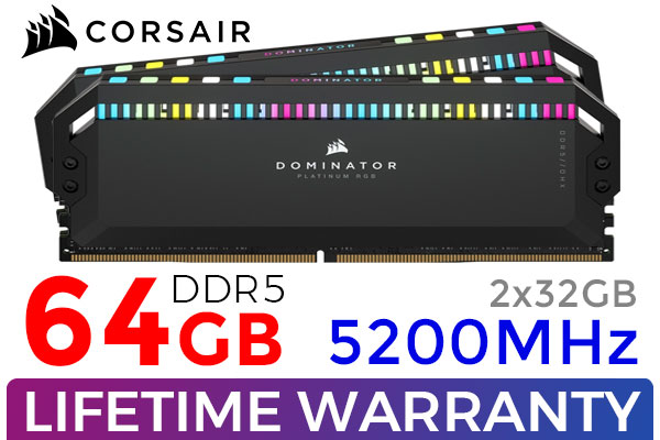 Corsair Dominator Platinum RGB 64GB DDR5 5200MHz - Best Deal