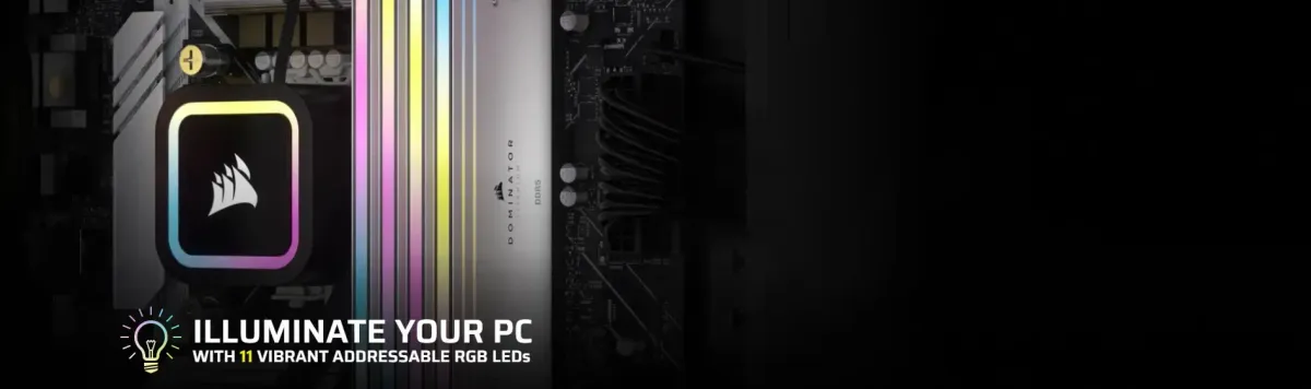 CORSAIR Dominator Titanium RGB 96GB DDR5 Memory and iCUE software interface