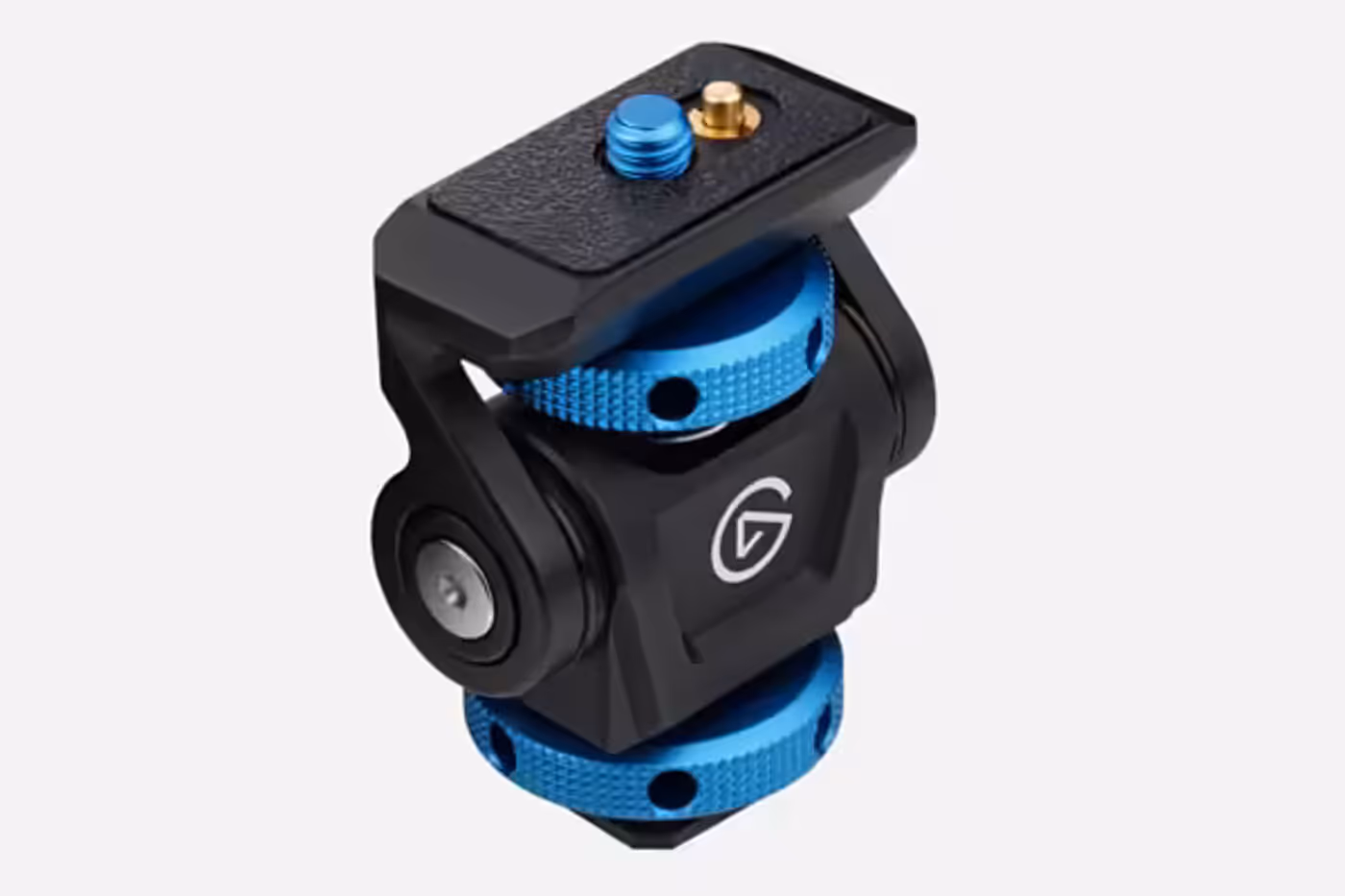 Close view of the 1/4-inch screw and Arri pin lock on the Elgato Cold Shoe