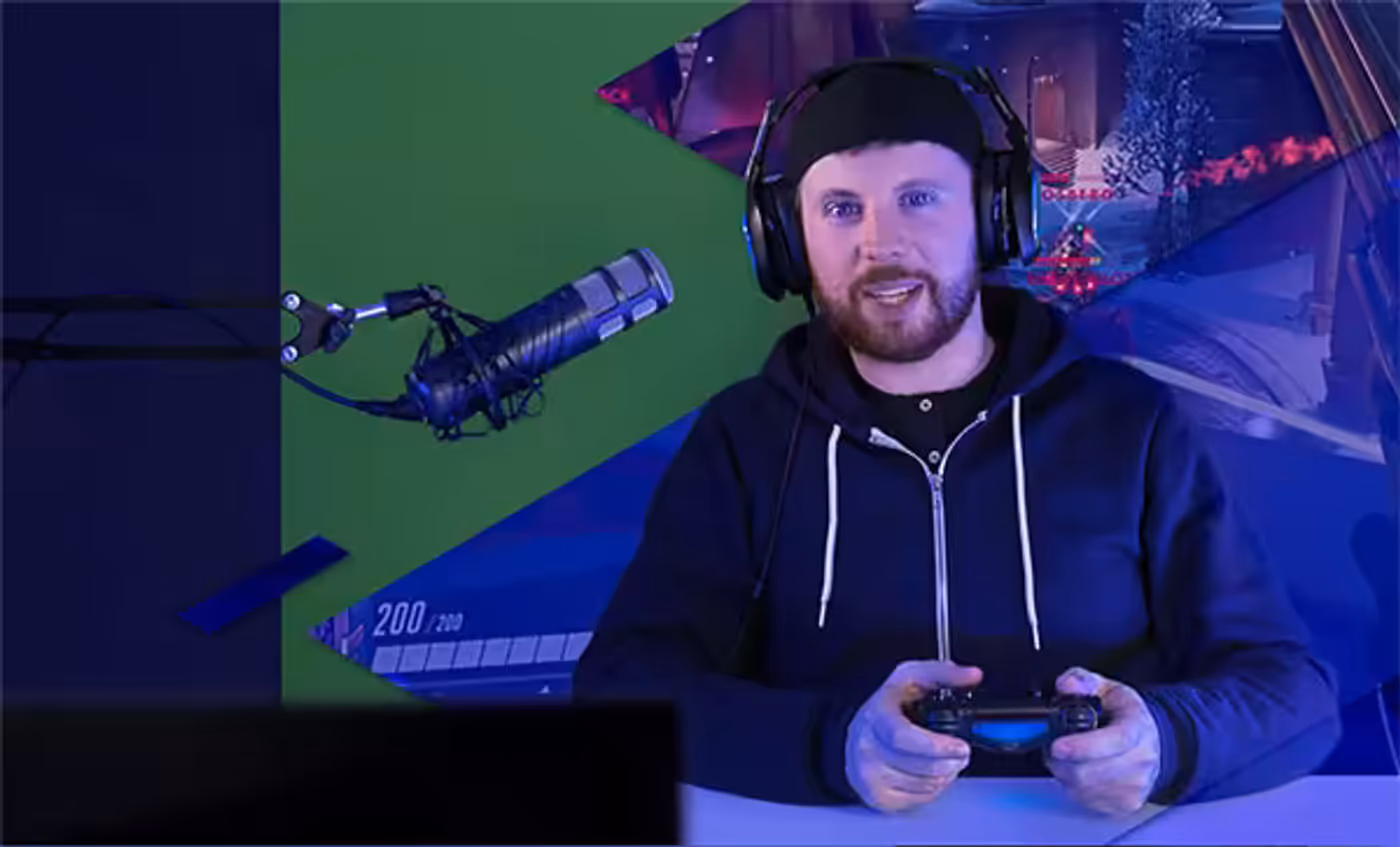 The chroma-green canvas of the Elgato panel filling the frame behind a desk