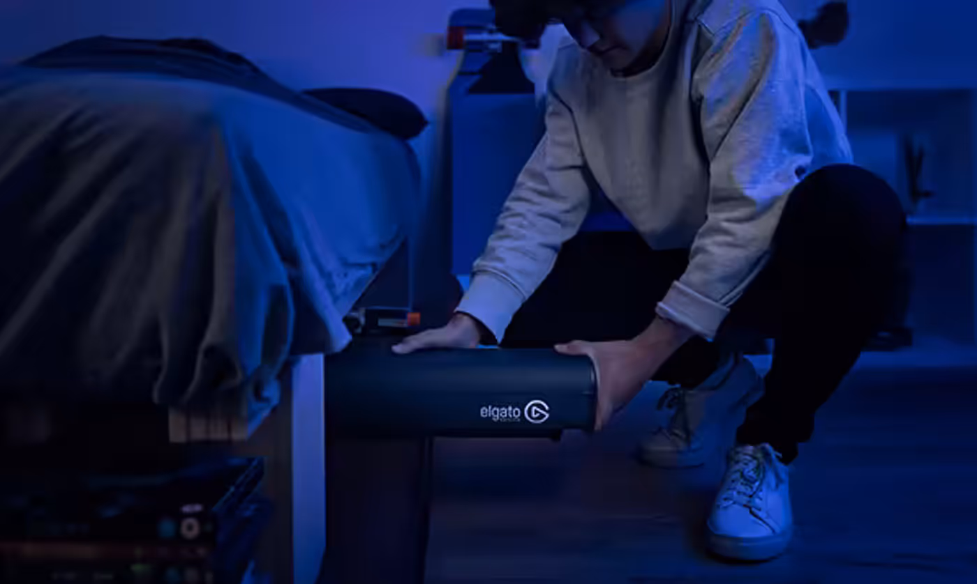 Elgato Chroma Key Panel being collapsed back down into its case