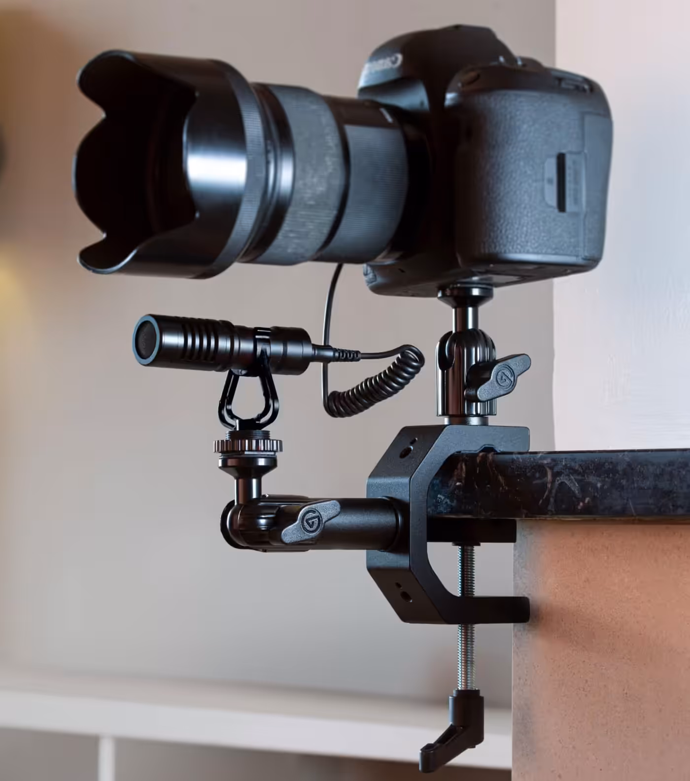 Corsair Elgato Heavy Clamp holding equipment at an adjusted angle
