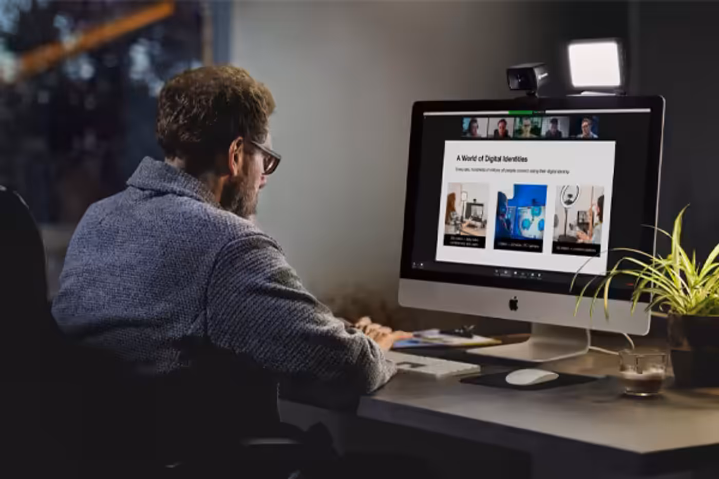 Elgato Key Light Mini positioned on a monitor in a home office