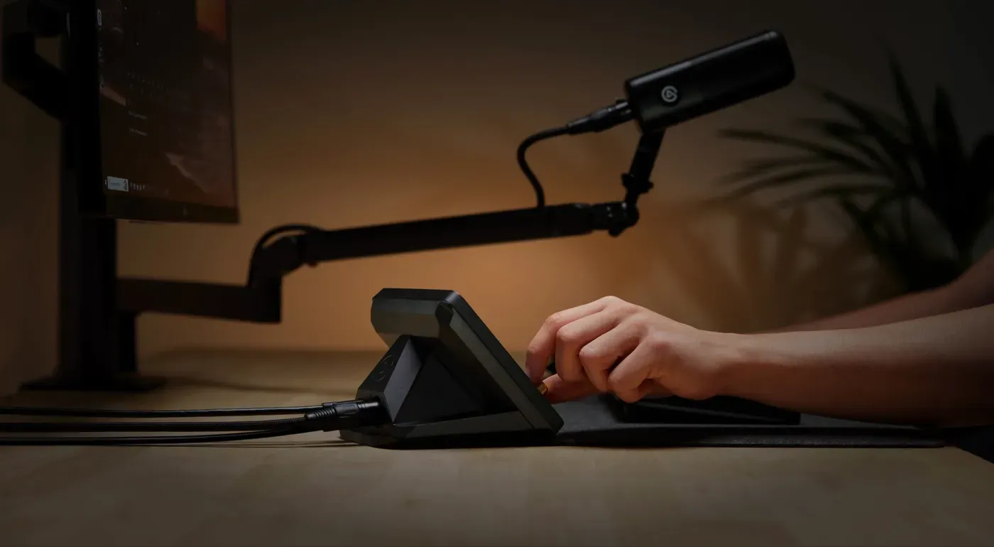 Corsair Elgato XLR Dock enhancing desk space and audio functionality