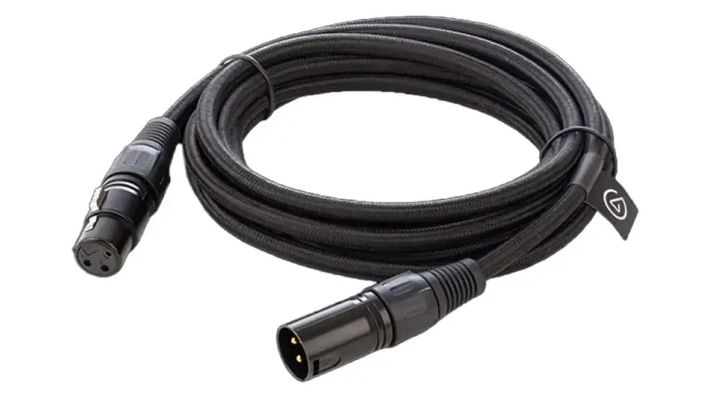 Durable nylon-braided Corsair Elgato XLR microphone cable with gold-plated pins