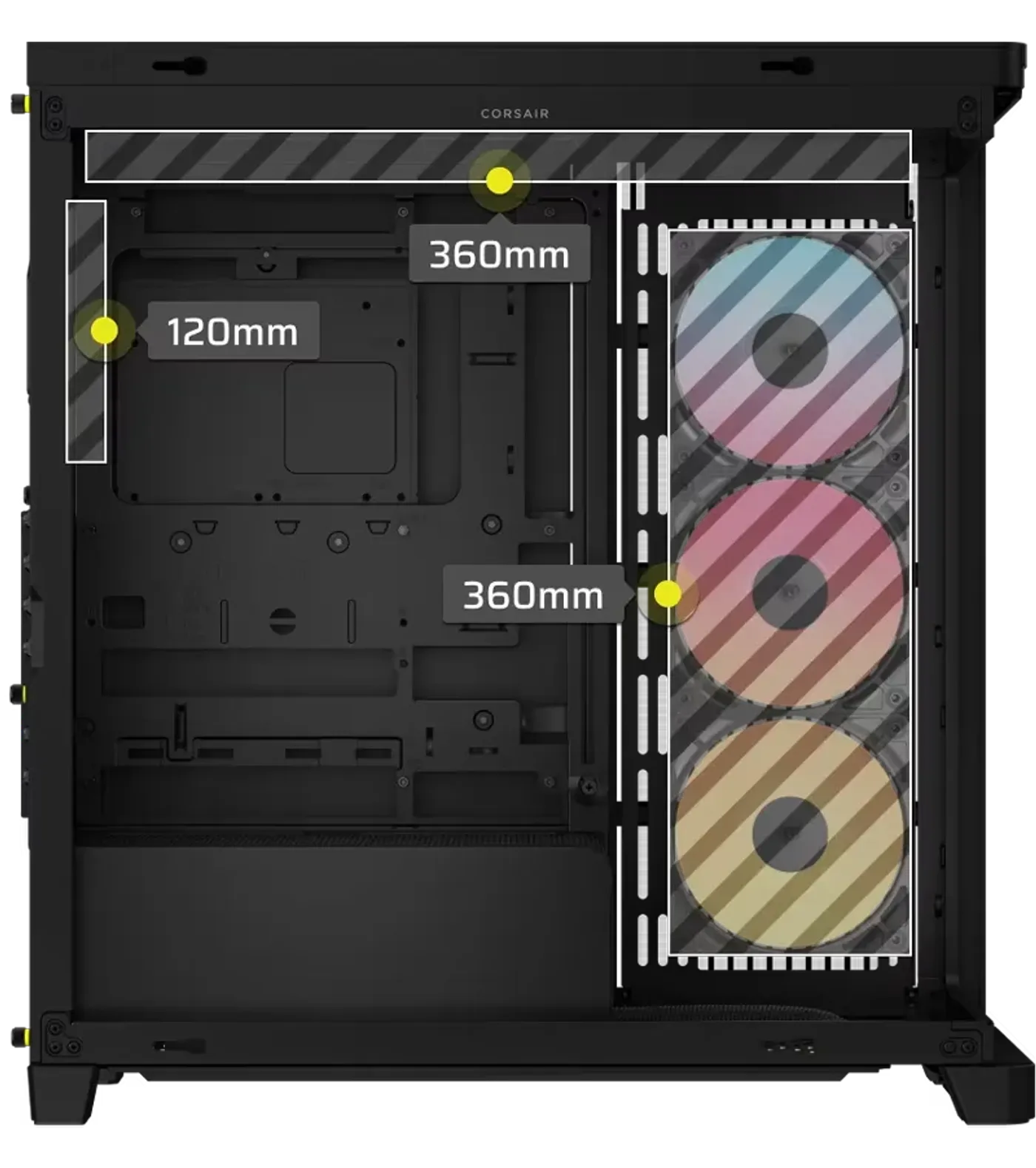 Corsair FRAME 4500X radiator installation example