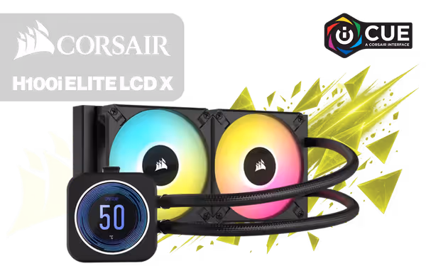 Corsair iCUE H100i Elite LCD XT 240mm Liquid CPU Cooler - image 1 Corsair iCUE H100i Elite LCD XT 240mm Liquid CPU Cooler - image 1