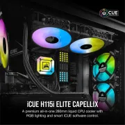 Corsair iCUE H115i Elite Capellix CPU Cooler - High Performance Liquid Cooling - image 10