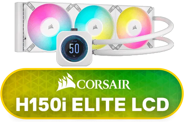 Corsair iCUE H150i Elite LCD XT 360mm Liquid CPU Cooler - White