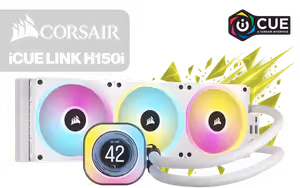 Corsair iCUE Link H150i LCD 360mm Liquid CPU Cooler - White - Image 1