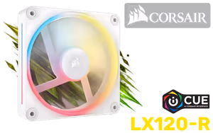 Corsair iCUE LINK LX120-R RGB 120mm PWM Reverse Fan White - Image 1