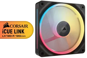 Corsair iCUE LINK LX120-R RGB 120mm PWM Reverse Fan Expansion - Enhance Your Cooling - image 1