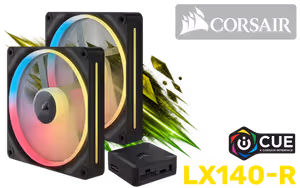 Corsair iCUE LINK LX140-R 140mm RGB Reverse Rotor Fan Kit - image 1