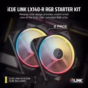 Corsair iCUE LINK LX140-R 140mm RGB Reverse Rotor Fan Kit - image 4