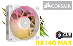 Corsair iCUE LINK RX140 MAX RGB PWM Thick Fan Expansion - White - Image 1