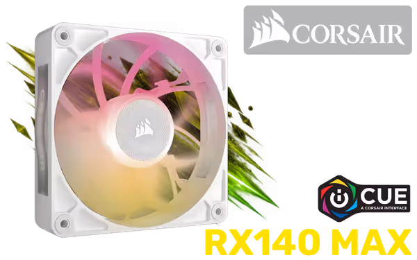 Corsair iCUE LINK RX140 MAX RGB 140mm PWM Fan - White - image 1 Corsair iCUE LINK RX140 MAX RGB 140mm PWM Fan - White - image 1