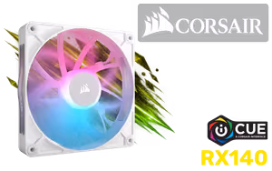 Corsair iCUE LINK RX140 RGB 140mm PWM Single Fan Expansion White - Image 1
