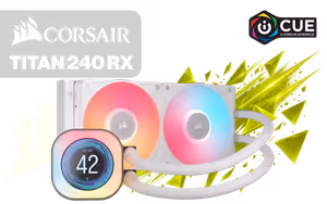 Corsair iCUE LINK TITAN 240 RX LCD Liquid CPU Cooler White - Image 1