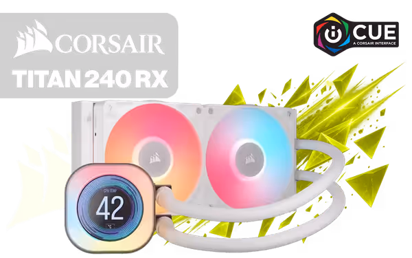 Corsair TITAN 240 RX LCD 240mm AIO Liquid CPU Cooler - image 1 Corsair TITAN 240 RX LCD 240mm AIO Liquid CPU Cooler - image 1