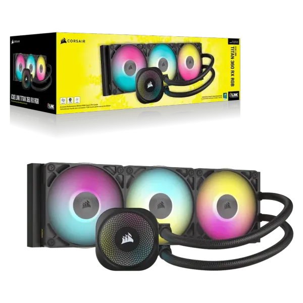 iCUE LINK TITAN 360 RX RGB 本体 Corsair iCUE LINK TITAN 360 RX RGB Liquid CPU Cooler | Evetech