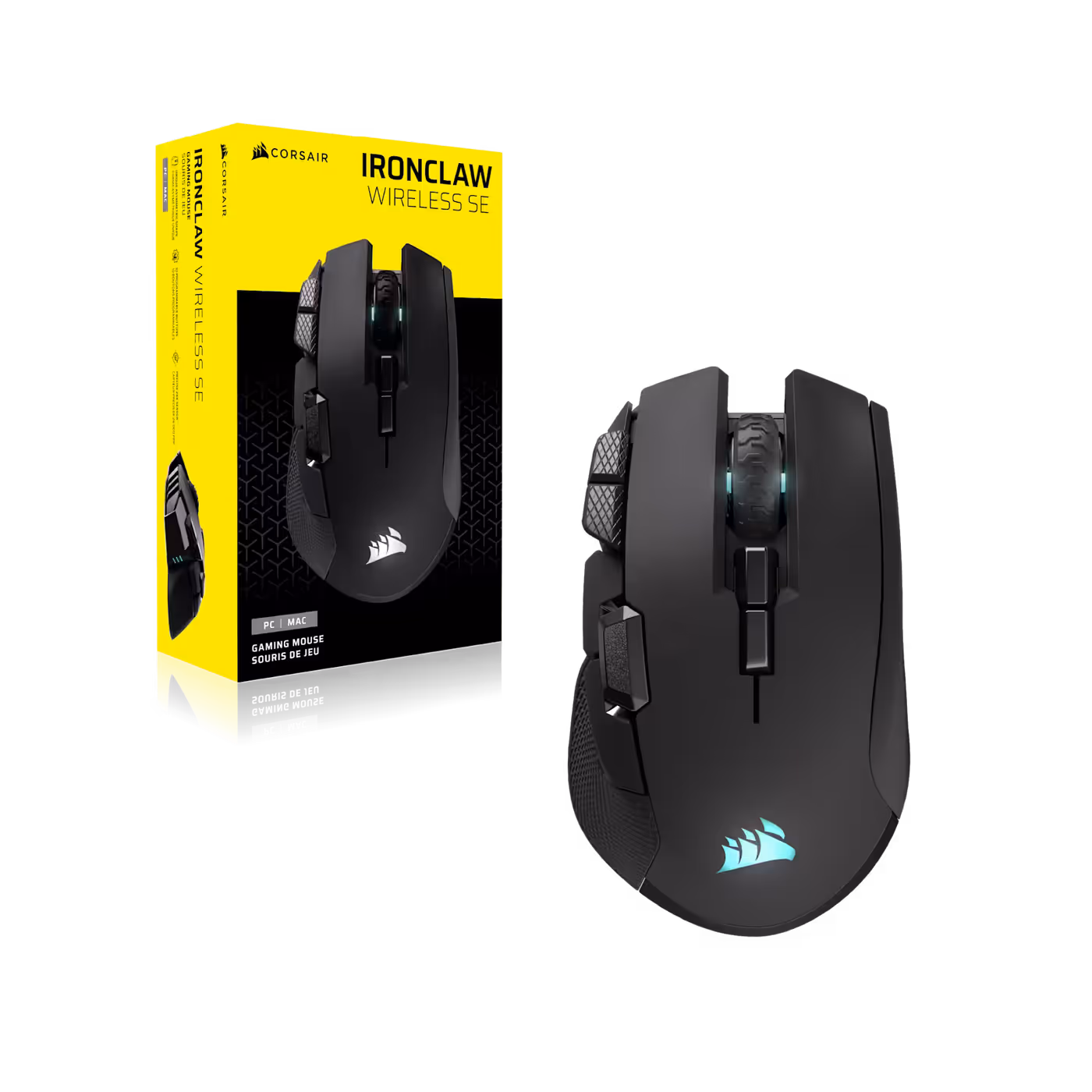 IRONCLAW WIRELESS SE retail box shown next to the mouse
