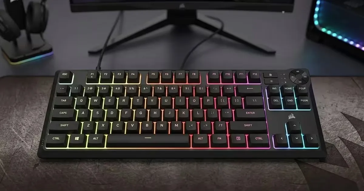 Keyless Core CORSAIR K55 CORE TKL RGB Tenkeyless Gaming Keyboard | Evetech