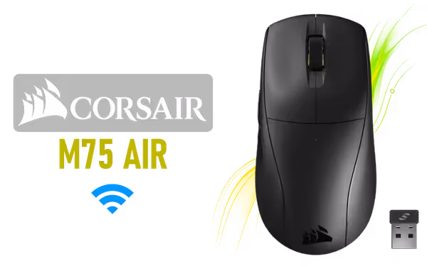 Corsair M75 AIR Wireless Gaming Mouse — 26,000 DPI, Ultra-Light - image 1 Corsair M75 AIR Wireless Gaming Mouse — 26,000 DPI, Ultra-Light - image 1