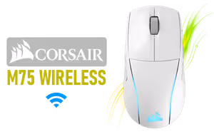 Corsair M75 WIRELESS Lightweight RGB Gaming Mouse White AP - Image 1