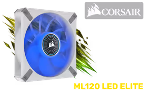 Corsair ML120 LED ELITE Blue Premium Fan - White Frame - Image 1