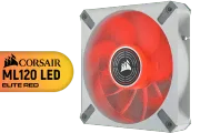 CORSAIR ML120 LED Elite 120mm Red LED White Frame Fan - image 1