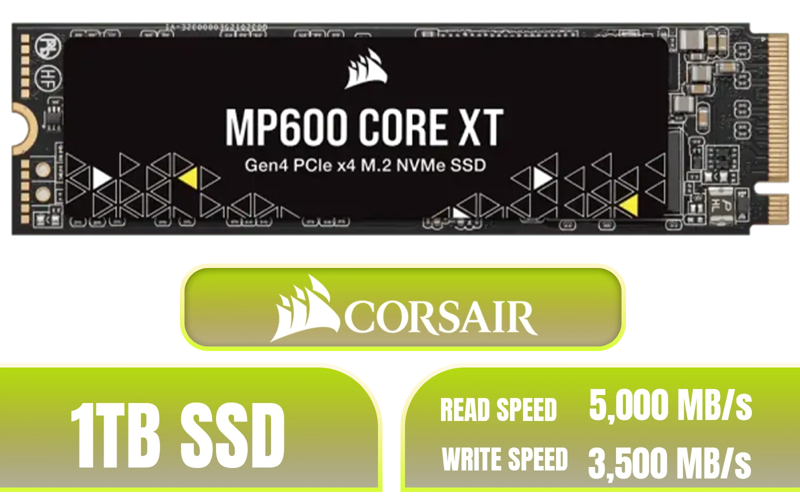 Corsair MP600 CORE XT 1TB PCIe Gen4 NVMe M.2 SSD | Evetech