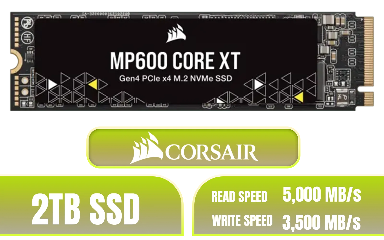 Corsair MP600 CORE XT 2TB PCIe Gen4 NVMe M.2 SSD | Evetech