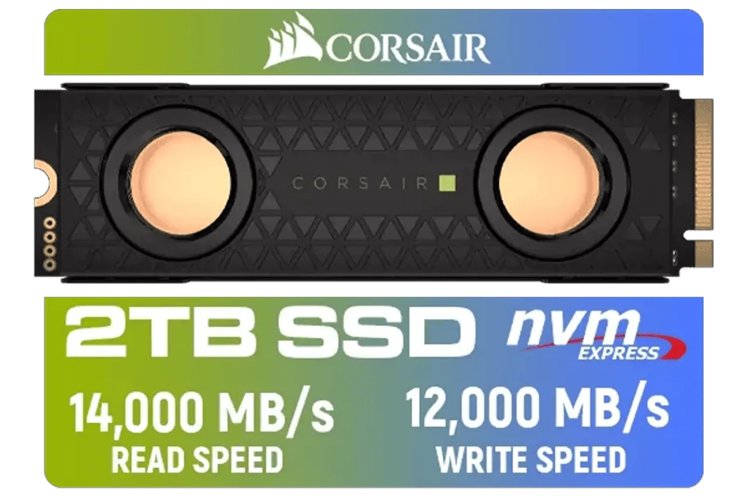 Corsair MP700 PRO SE Hydro X Series 2TB M.2 PCIe Gen5 x4 NVMe 2.0 SSD – M.2 2280 – Up to 14,000MB/sec Sequential Read – High-Density TLC NAND – Pre-Installed Water Block – Black / CSSD-F2000GBMP700PHXS