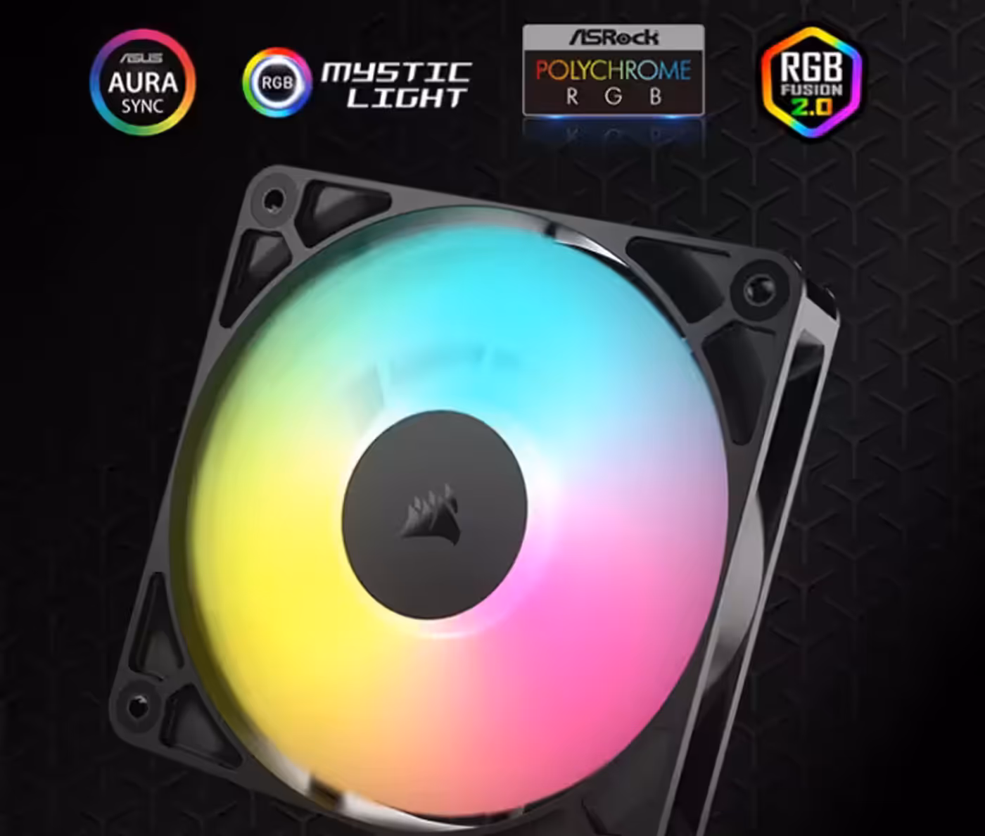 RS120 fans directing high airflow through the liquid cooler radiator