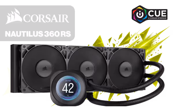 Corsair Nautilus 360 RS LCD 360mm Black AIO Liquid CPU Cooler - image 1 Corsair Nautilus 360 RS LCD 360mm Black AIO Liquid CPU Cooler - image 1