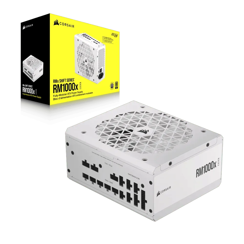 Corsair RM1000x SHIFT ATX Power Supply White - High Efficiency