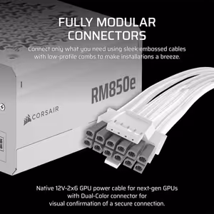 CORSAIR RM850e 850W White ATX 3.1 Modular PSU - image 7