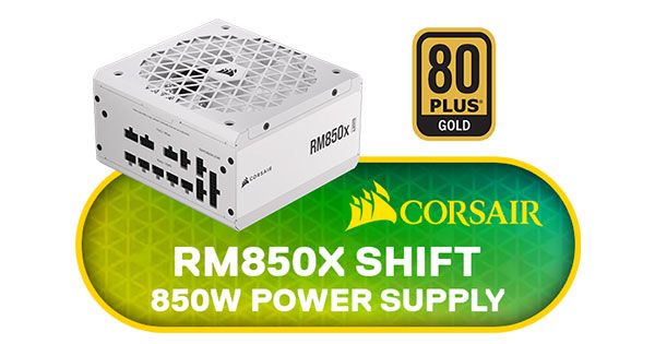 Corsair RM850x SHIFT ATX Power Supply - High Efficiency White PSU