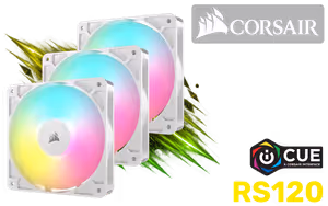 Corsair RS120 ARGB 120mm PWM Fans White Triple Pack - Image 1