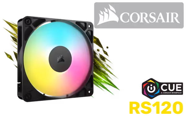 Corsair RS120 ARGB 120mm PWM Fan — Quiet, High Airflow - image 1 Corsair RS120 ARGB 120mm PWM Fan — Quiet, High Airflow - image 1