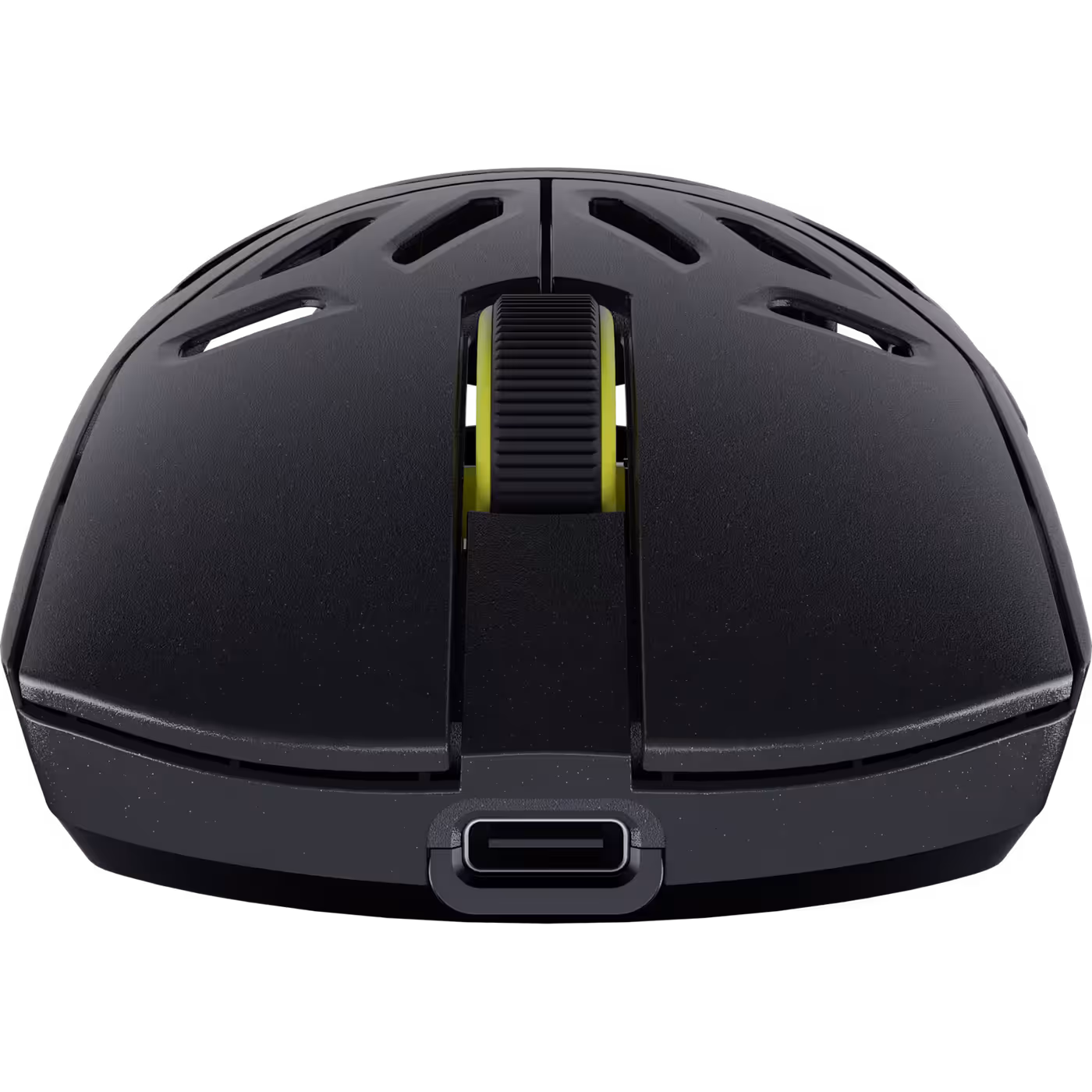 Top-down view of the SABRE v2 PRO WIRELESS MG showing the shell and scroll wheel