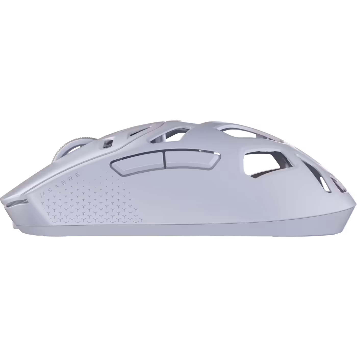 Side view of the SABRE v2 PRO WIRELESS MG showing the shell profile
