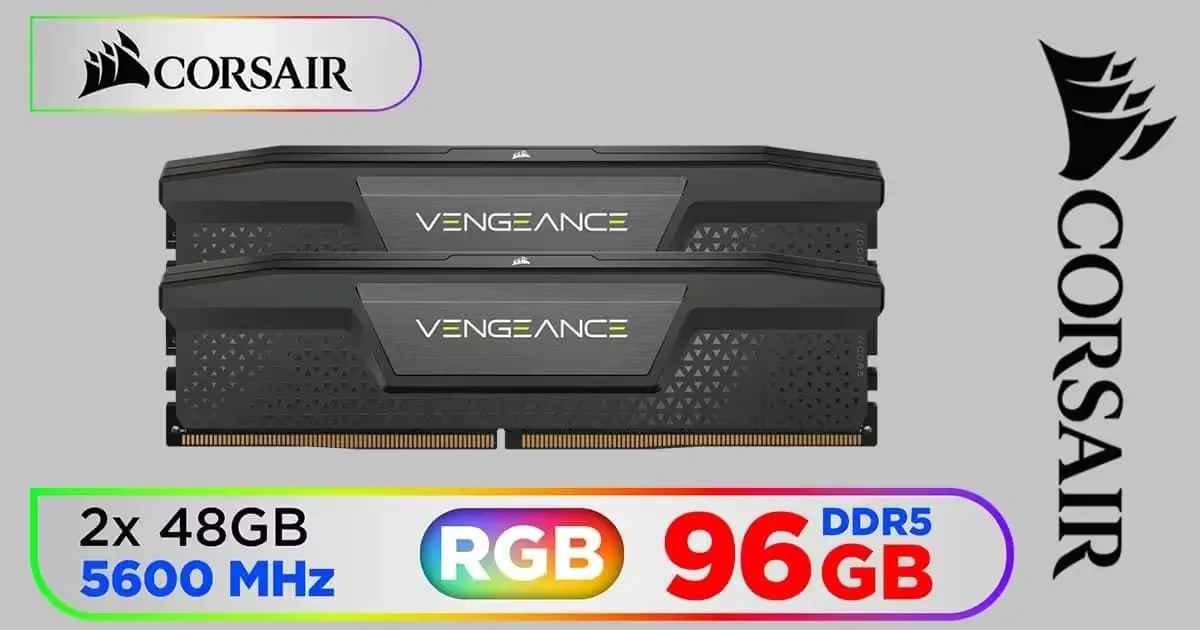 Corsair Vengeance DDR5 96GB (2x48GB) 5600MHz Black Desktop Memory