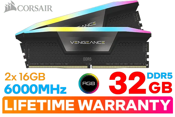 Corsair Vengeance RGB 32GB 6000MHz DDR5 C36 Black