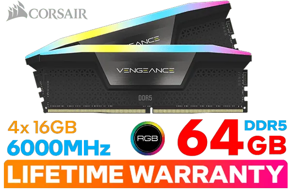 Corsair Vengeance RGB 64GB 6000MHz DDR5 C36 Black