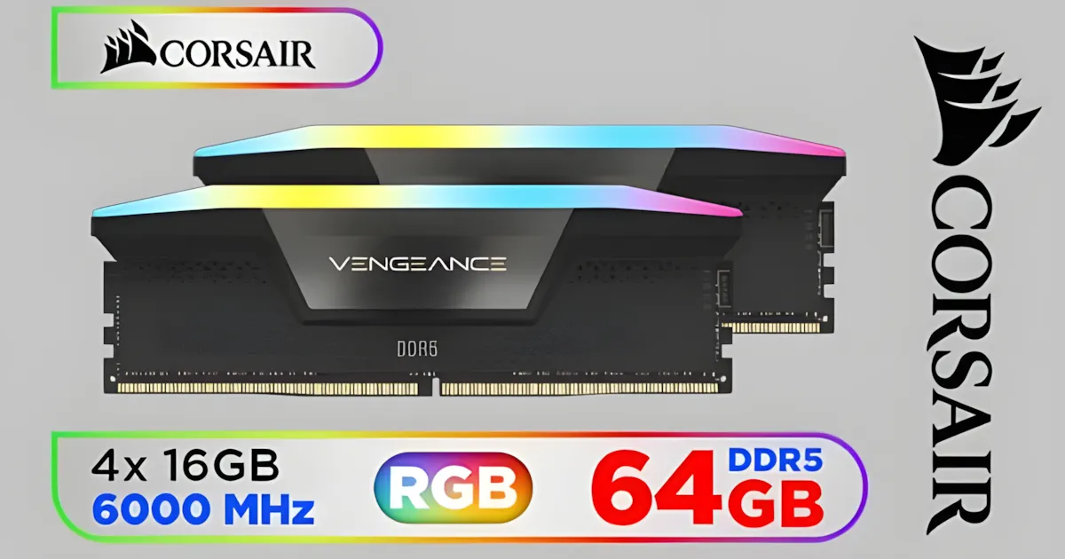 Corsair Vengeance RGB DDR5 64GB 6000MHz C36 Desktop Memory | Evetech