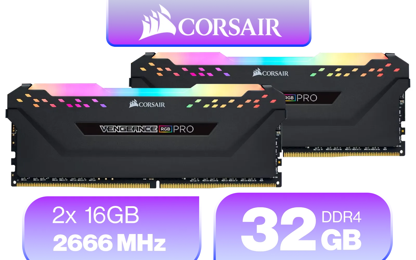 Corsair Vengeance RGB PRO 32GB DDR4-2666 Desktop RAM | Evetech