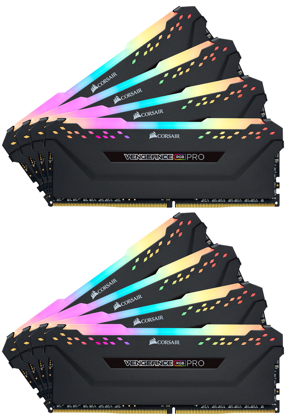 Corsair VENGEANCE RGB 3200MHz 64GB(16×4) VENGEANCE® RGB PRO 64GB (4 x 16GB) DDR4 DRAM 3200MHz C16 Memory